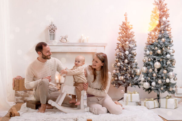 sessione fotografica con set Natale